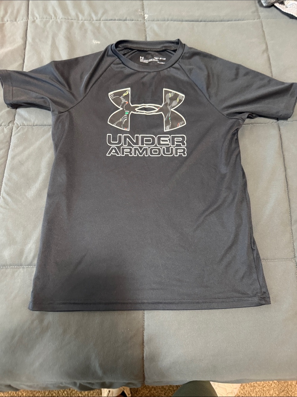 Under Armour Black Short Sleeve Tee with Multicolor Logo